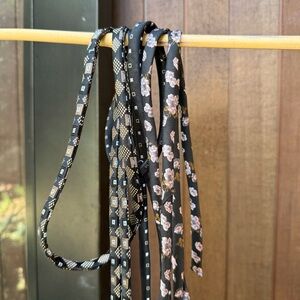 Upcycled handmade silk tie cords black bundle. See photos for using them.